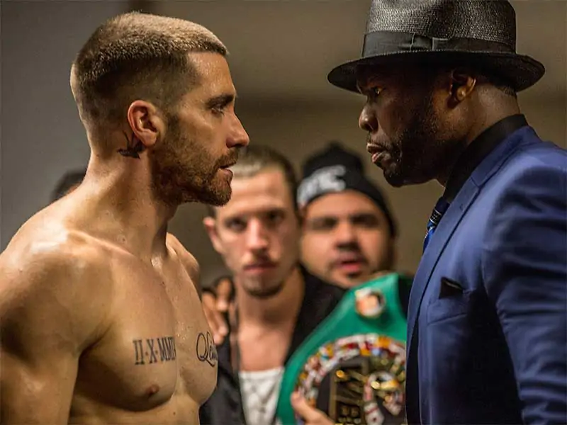 Jake Gylenhaal ve dünyaca ünlü rap yıldızı 50 Cent'in filmden bir karesi.