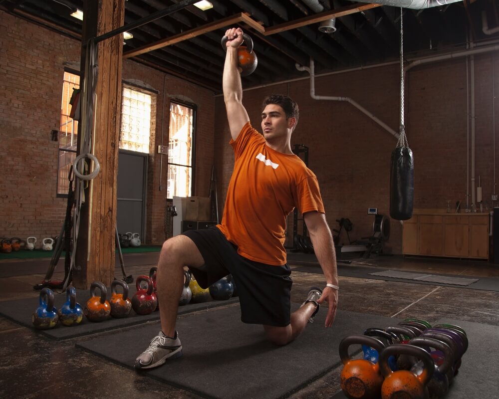 Half-Kneeling Single-Arm Kettlebell Press