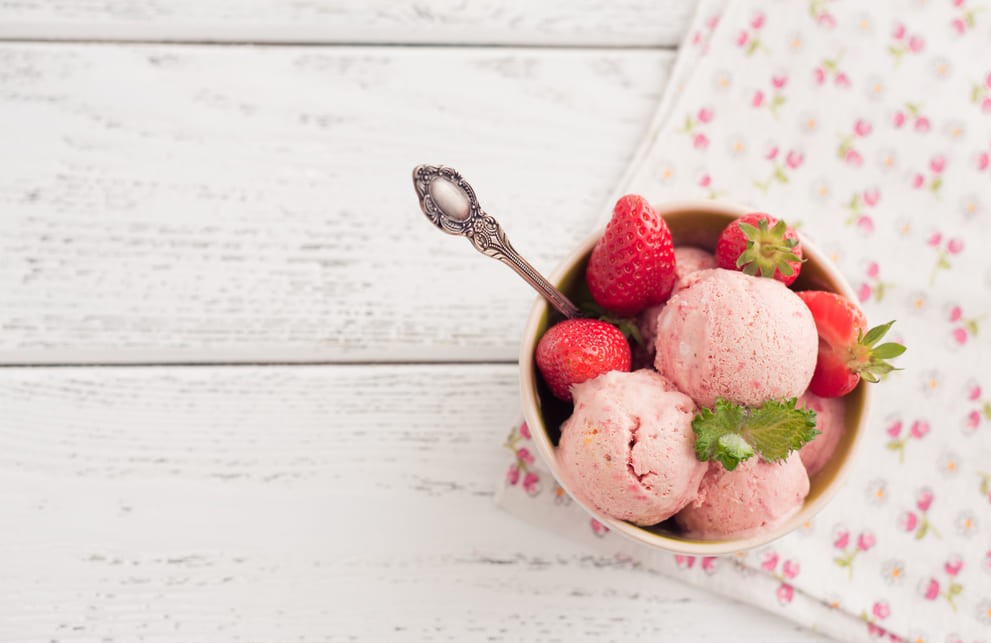 Whey Proteinli & Çilekli Dondurma