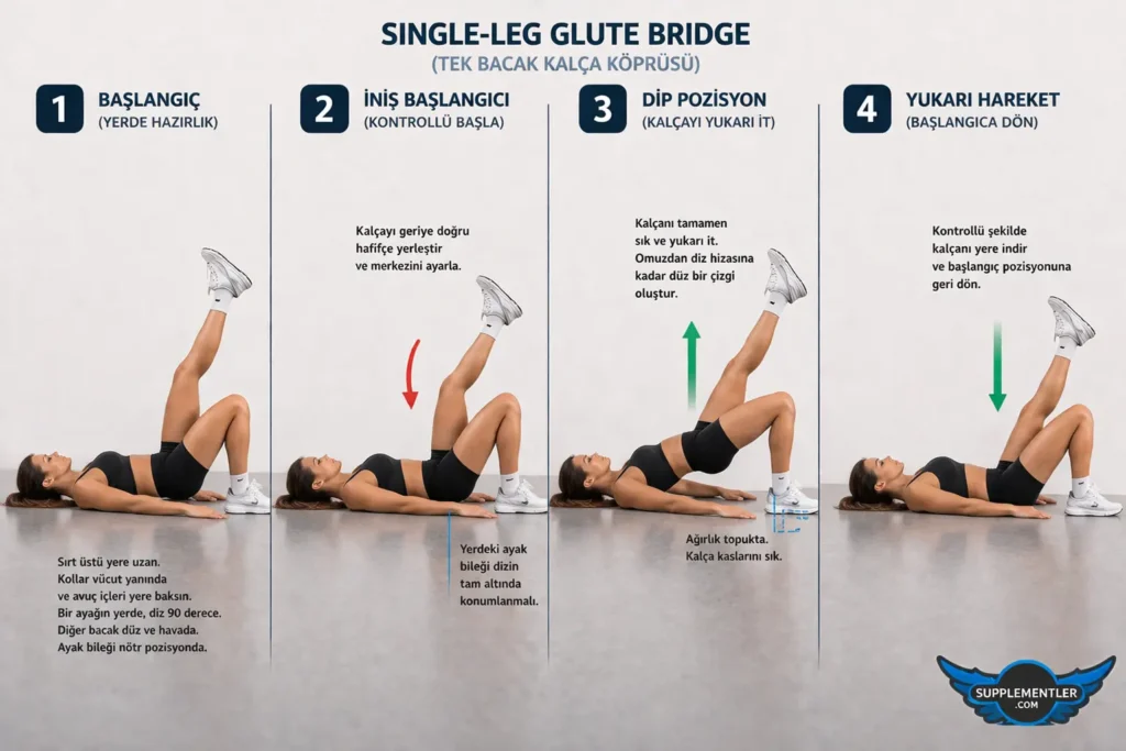 single-leg glute bridge hareketi